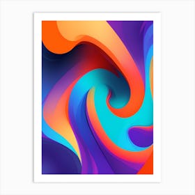 Abstract Colorful Waves Vertical Composition 35 Art Print