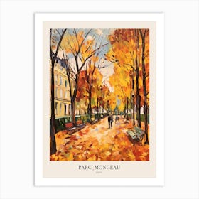 Autumn City Park Painting Parc Monceau Paris France 1 Poster Art Print