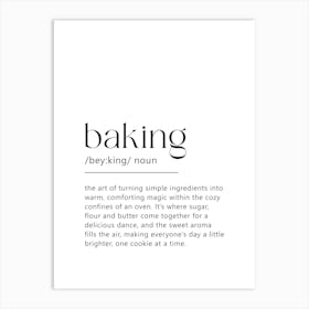 Baking Definition Poster - Dictionary Art Print