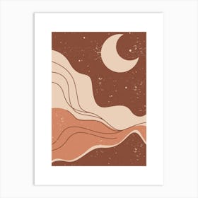 Moon And Waves Wall prints Art Print