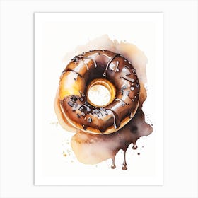 Coffee Flavored Donut Cute Neon 1 Art Print