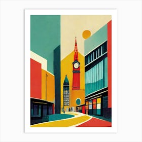 London City Street, Geometric Abstract Art, Poster Art Print