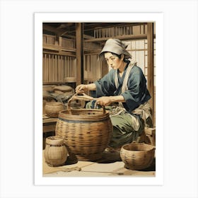 Basketry Work By The Craftsman Ichida Shshichir Of Nan 1 Art Print