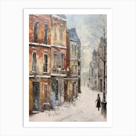 Vintage Winter Painting Copenhagen Denmark 2 Art Print