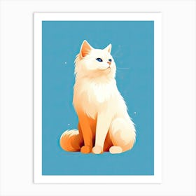 White Cat With Blue Eyes 1 Art Print