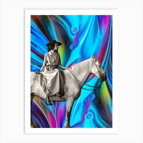 Abstract cowgirl Art Print