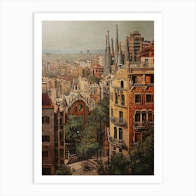 Kitsch Barcelona Painting 2 Art Print