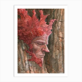 Red Man In The Woods Art Print