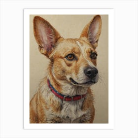 Corgi Portrait 1 Art Print