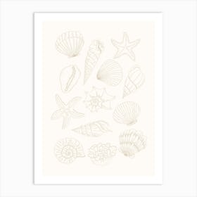 Shells - Beige Art Print