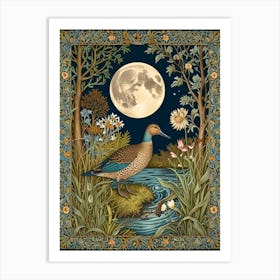 William Morris Moonlight In The Woods Art Print