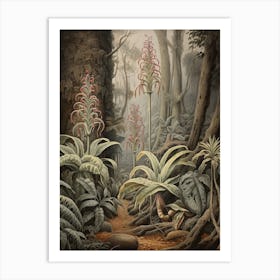 Vintage Jungle Botanical Illustration Vanilla Orchid 3 Art Print