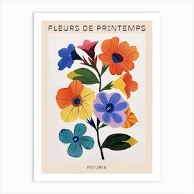 Spring Floral French Poster  Petunia 1 Art Print