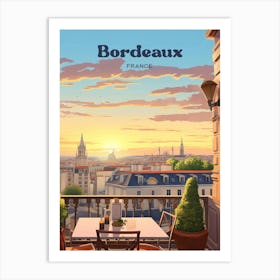 Bordeaux France Scenic Romantic Modern Travel Art Art Print