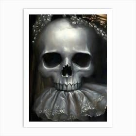 Skull And Pearls Art Print