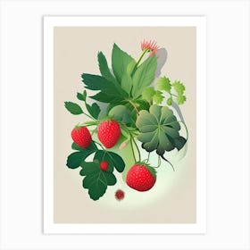 Wild Strawberries, Plant, Comic 1 Art Print
