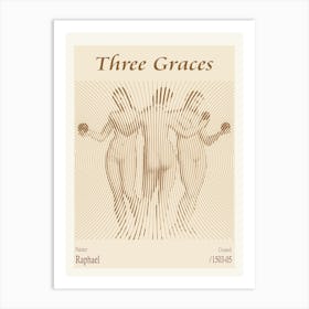 Three Graces By Raphael (C 1503–1505) Art Print