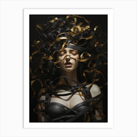 Woman With Black Hair Art Print