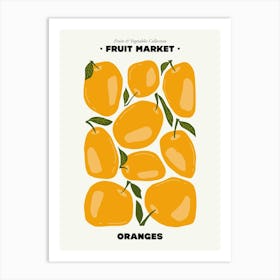 The Fruit Market Oranges Illustration Maximalist Art Print