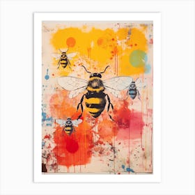 Bee Screen Print Inspired  4 Art Print