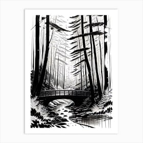 Bridge In The Woods 4 Art Print