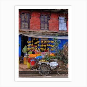 Colors On The Street Of Kathmandu Art Print