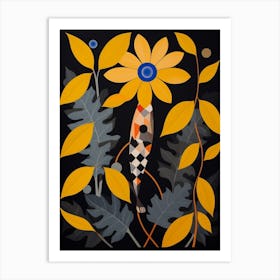Black Eyed Susan 2 Hilma Af Klint Inspired Flower Illustration Art Print