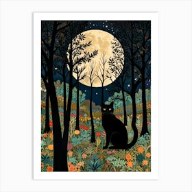 William Morris Black Cat In The Forest 9 Poster