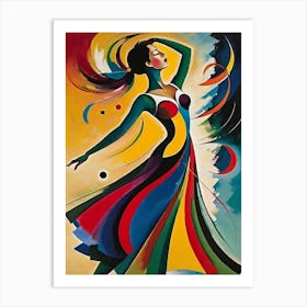 Dancer In Colorful Dress Art Print