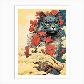 Blue Cat 2 Art Print