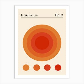 orange circles Bauhaus Print Art Print