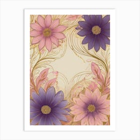 Purple And Pink Flowers Art Print