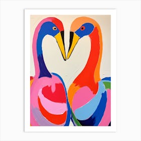 Colourful Kids Animal Art Swan Art Print