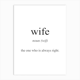 Wife Meaning Art Print