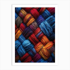 Colorful Yarn Background Art Print