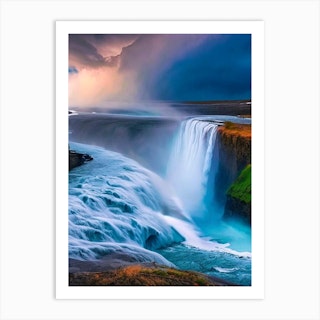 Gullfoss, Iceland Nat Viga Style (1) Art Print