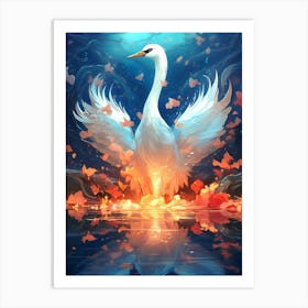 Swan Fire Art Print