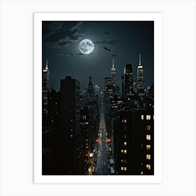 New York City At Night 1 Art Print