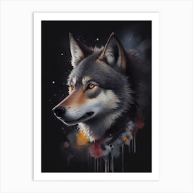 Wolf Watercolor Art Print