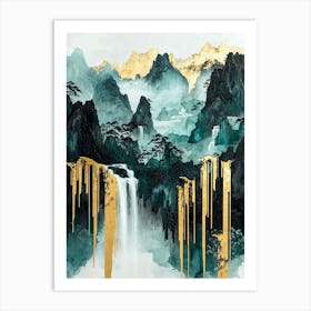 Tian Shan Golden Peaks - Dreamy Minimalism Art Print