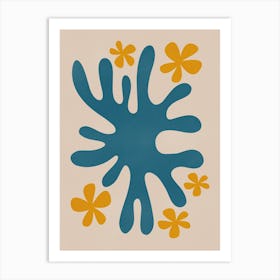 Coral With Flowers Art Print