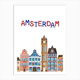 Amsterdam City Illustration Print Art 1 Art Print