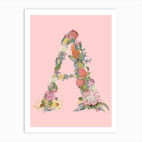 A Pink Alphabet Letter Art Print