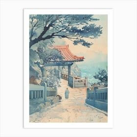 Kamakura Japan 3 Retro Illustration Art Print