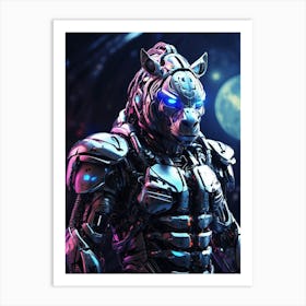 Zebra In Cyborg Body #3 Art Print