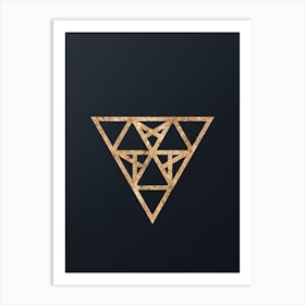 Abstract Geometric Gold Glyph on Dark Teal n.0479 Art Print