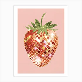 Disco Ball Strawberry Art Print