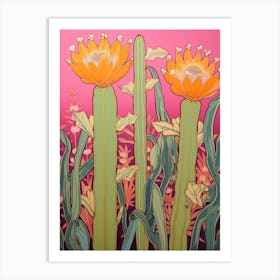 Mexican Style Cactus Illustration Trichocereus Cactus 4 Art Print