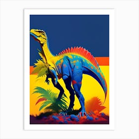 Thescelosaurus Primary Colours Dinosaur Art Print