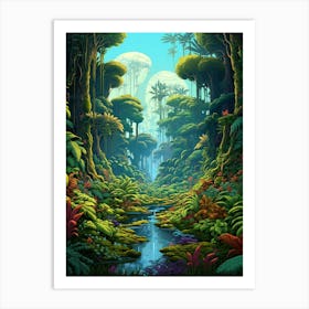 Atlantic Forest Pixel Art 3 Art Print